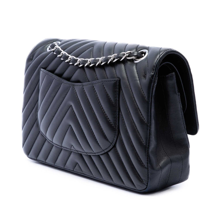 Chanel Medium Classic Chevron Cuir d’agneau Double rabat