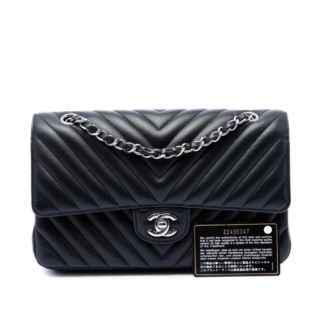 Chanel Medium Classic Chevron Cuir d’agneau Double rabat