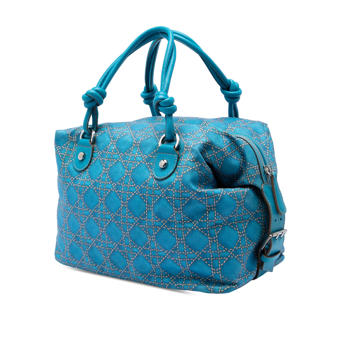 Cannage Imprimé Cherie Sac Bleu