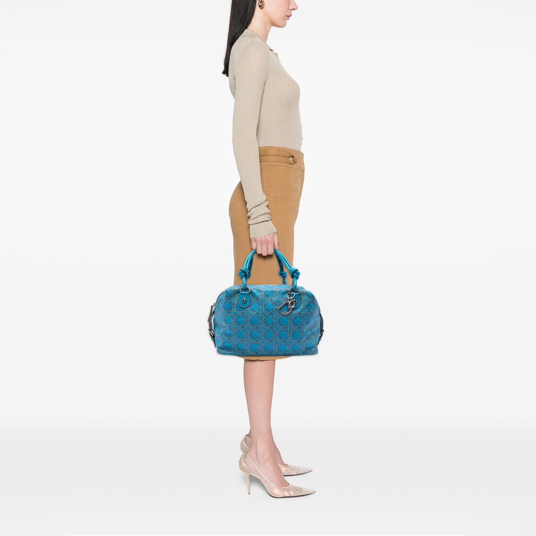 Cannage Imprimé Cherie Sac Bleu