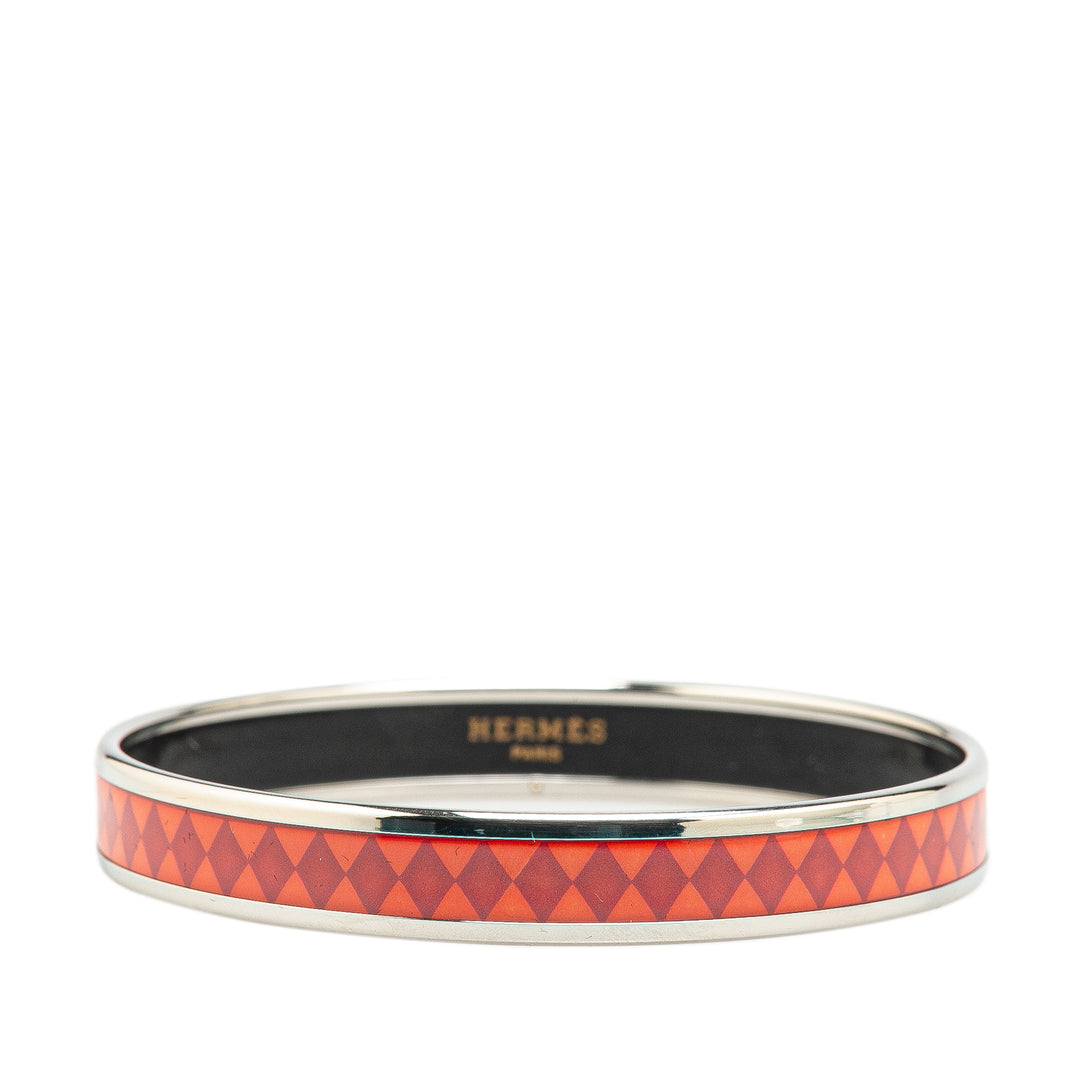 Narrow Printed Enamel Bangle 62 Red - Gaby Paris