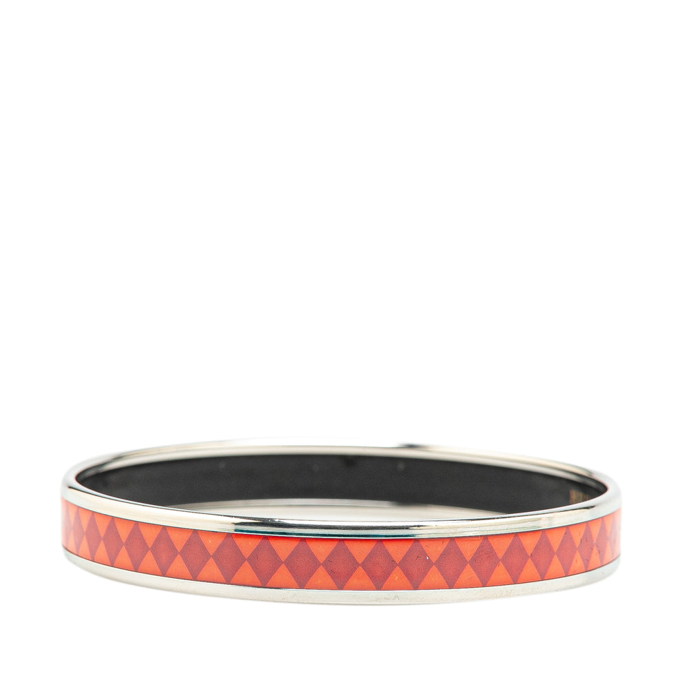 Narrow Printed Enamel Bangle 62 Red - Gaby Paris