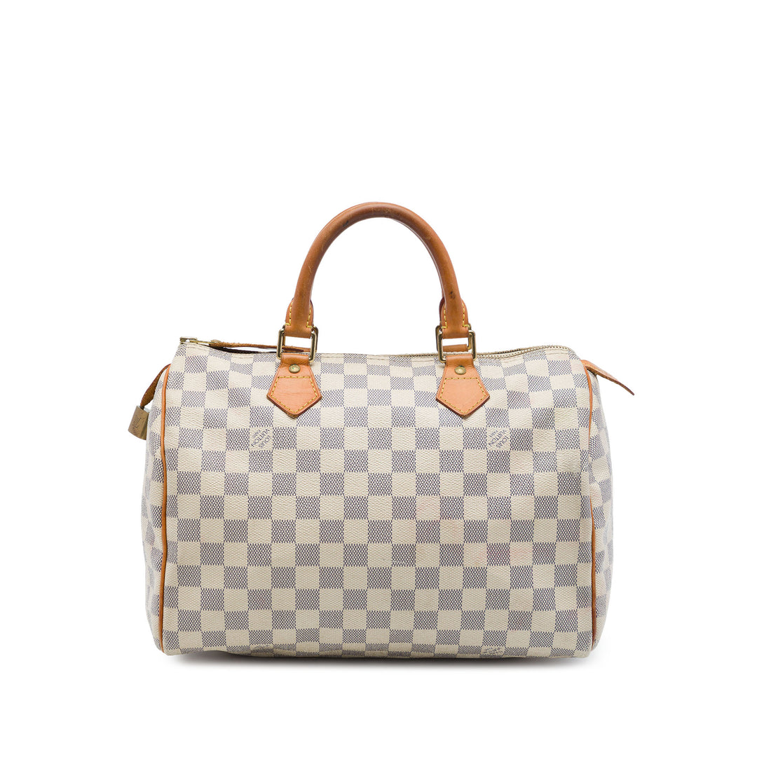 Louis Vuitton Sac à main Speedy 30 Damier Azur Blanc – vue principale – GABY PARIS