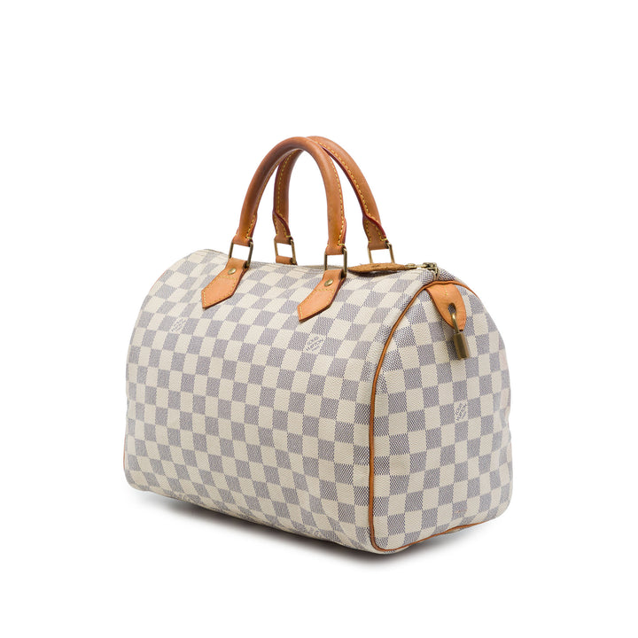 Louis Vuitton Sac à main Speedy 30 Damier Azur Blanc – vue 2 – GABY PARIS