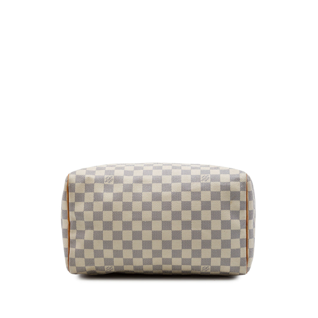 Louis Vuitton Sac à main Speedy 30 Damier Azur Blanc – vue 3 – GABY PARIS