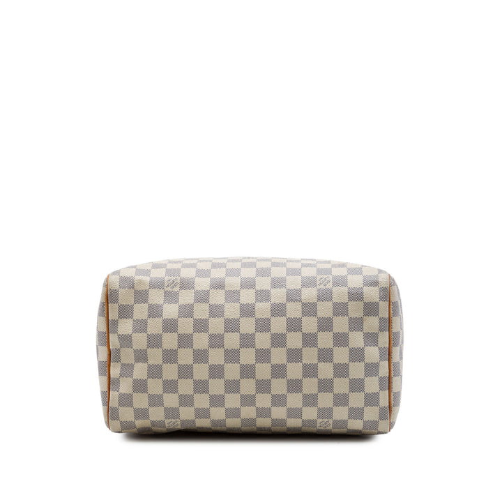 Louis Vuitton Sac à main Speedy 30 Damier Azur Blanc – vue 3 – GABY PARIS