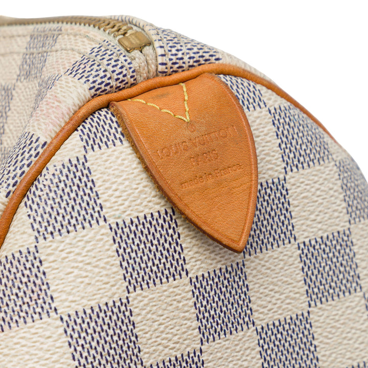 Louis Vuitton Sac à main Speedy 30 Damier Azur Blanc – vue 5 – GABY PARIS
