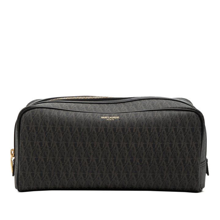 Saint Laurent Monogram Coated Toile Cosmetic Pochette