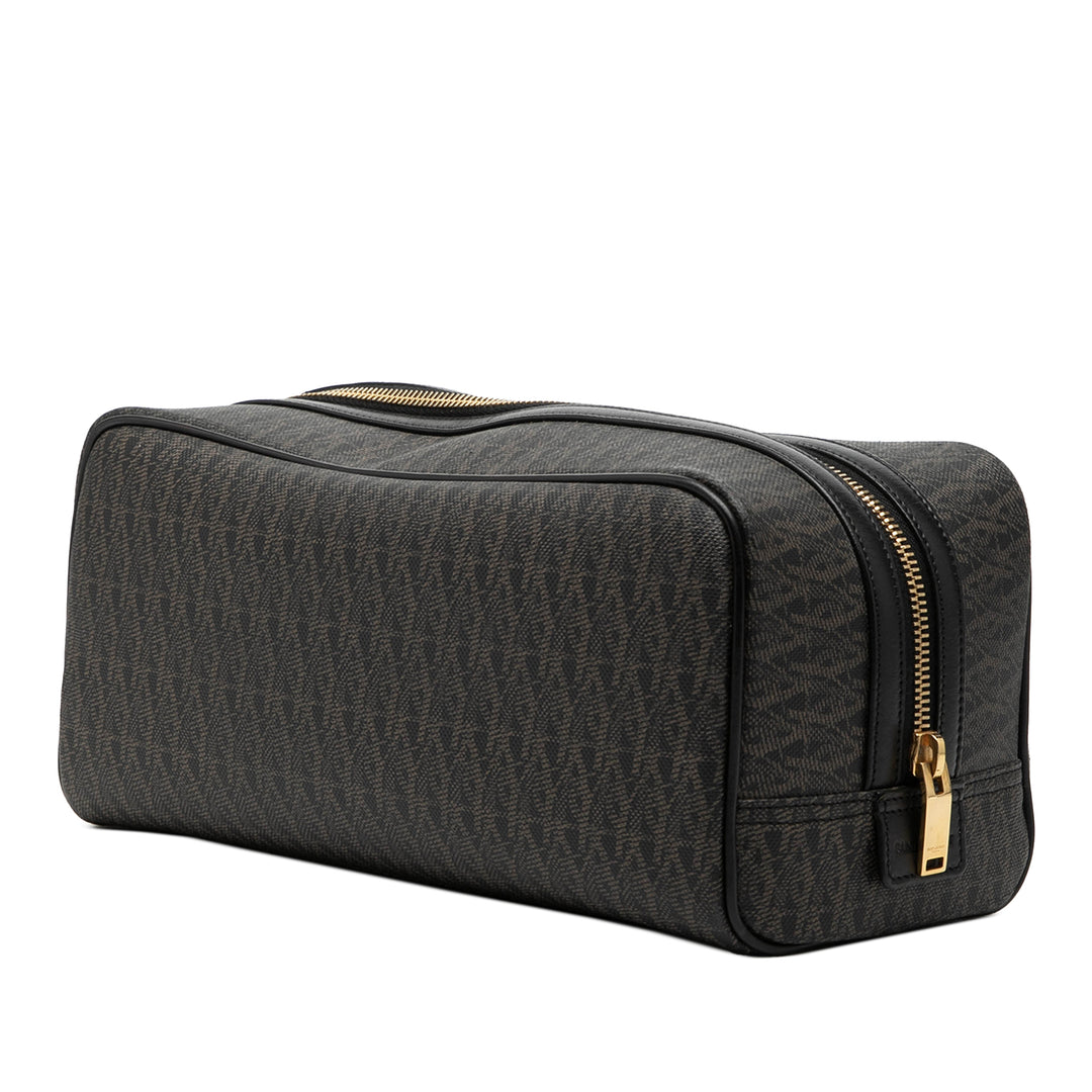 Saint Laurent Monogram Coated Toile Cosmetic Pochette