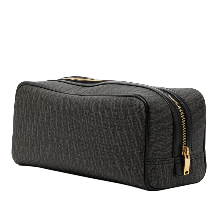 Saint Laurent Monogram Coated Toile Cosmetic Pochette