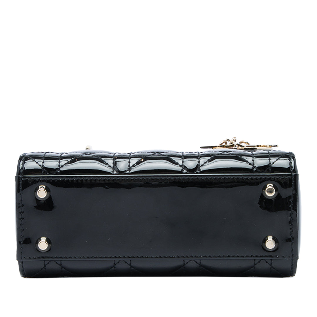 Dior Sac à main Lady Dior Cannage Mini Noir – vue 3 – GABY PARIS