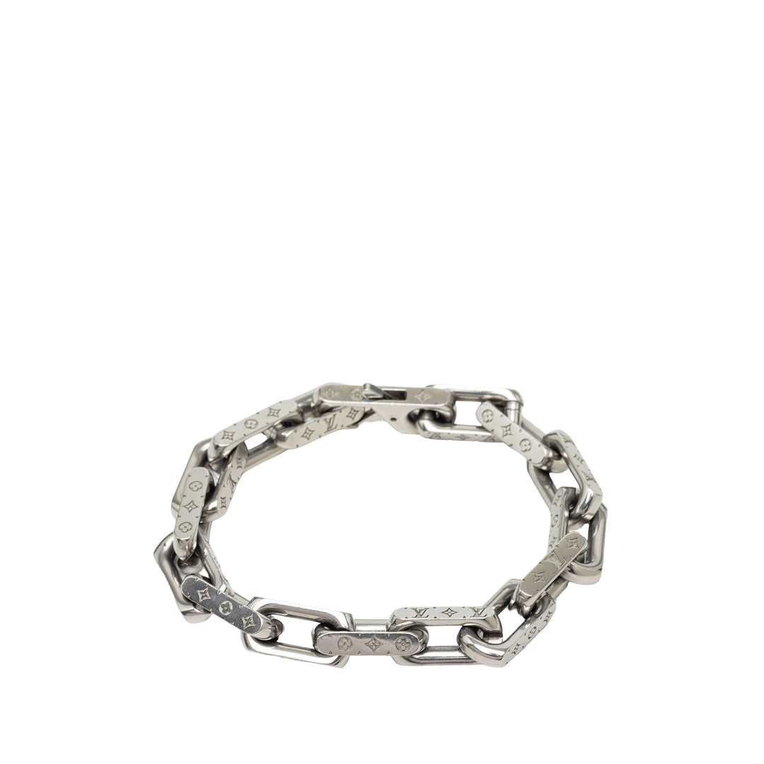 Louis Vuitton Stainless Steel Chaîne Bracelet L Monogram Argenté
