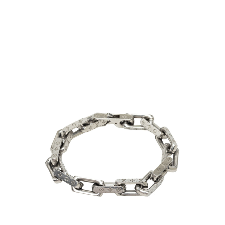 Louis Vuitton Stainless Steel Chaîne Bracelet L Monogram Argenté
