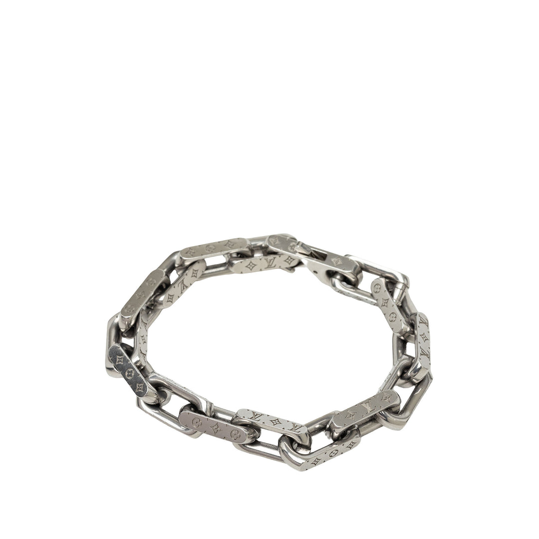 Louis Vuitton Stainless Steel Chaîne Bracelet L Monogram Argenté