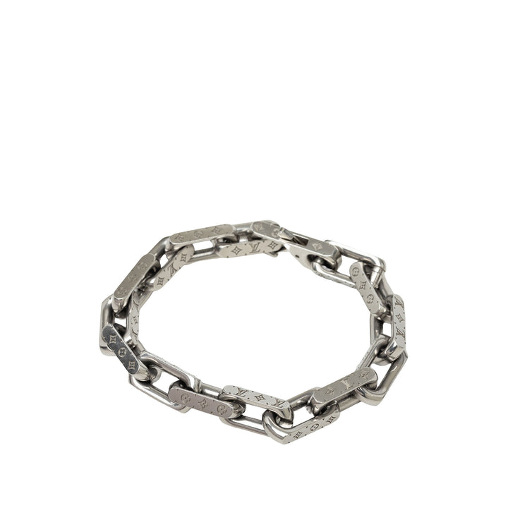 Louis Vuitton Stainless Steel Chaîne Bracelet L Monogram Argenté
