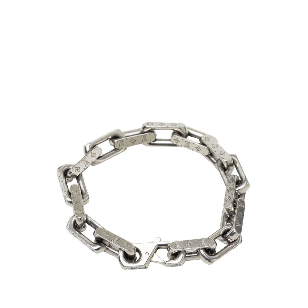 Louis Vuitton Stainless Steel Chaîne Bracelet L Monogram Argenté