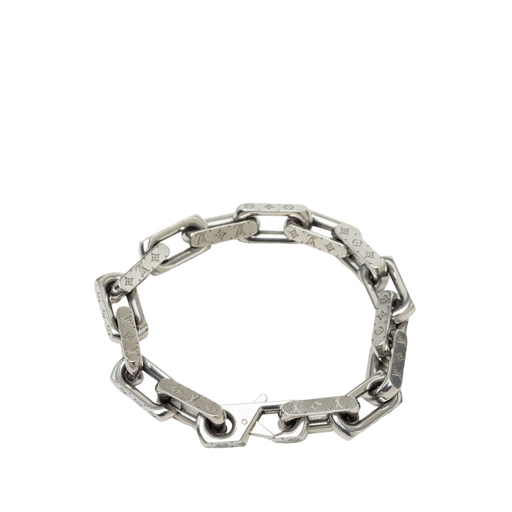 Louis Vuitton Stainless Steel Chaîne Bracelet L Monogram Argenté