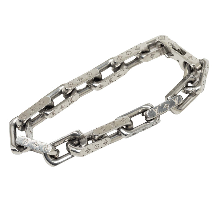 Louis Vuitton Stainless Steel Chaîne Bracelet L Monogram Argenté