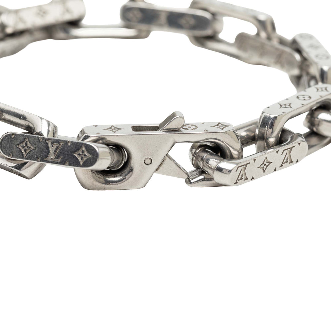 Louis Vuitton Stainless Steel Chaîne Bracelet L Monogram Argenté
