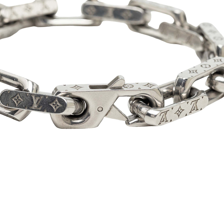 Louis Vuitton Stainless Steel Chaîne Bracelet L Monogram Argenté