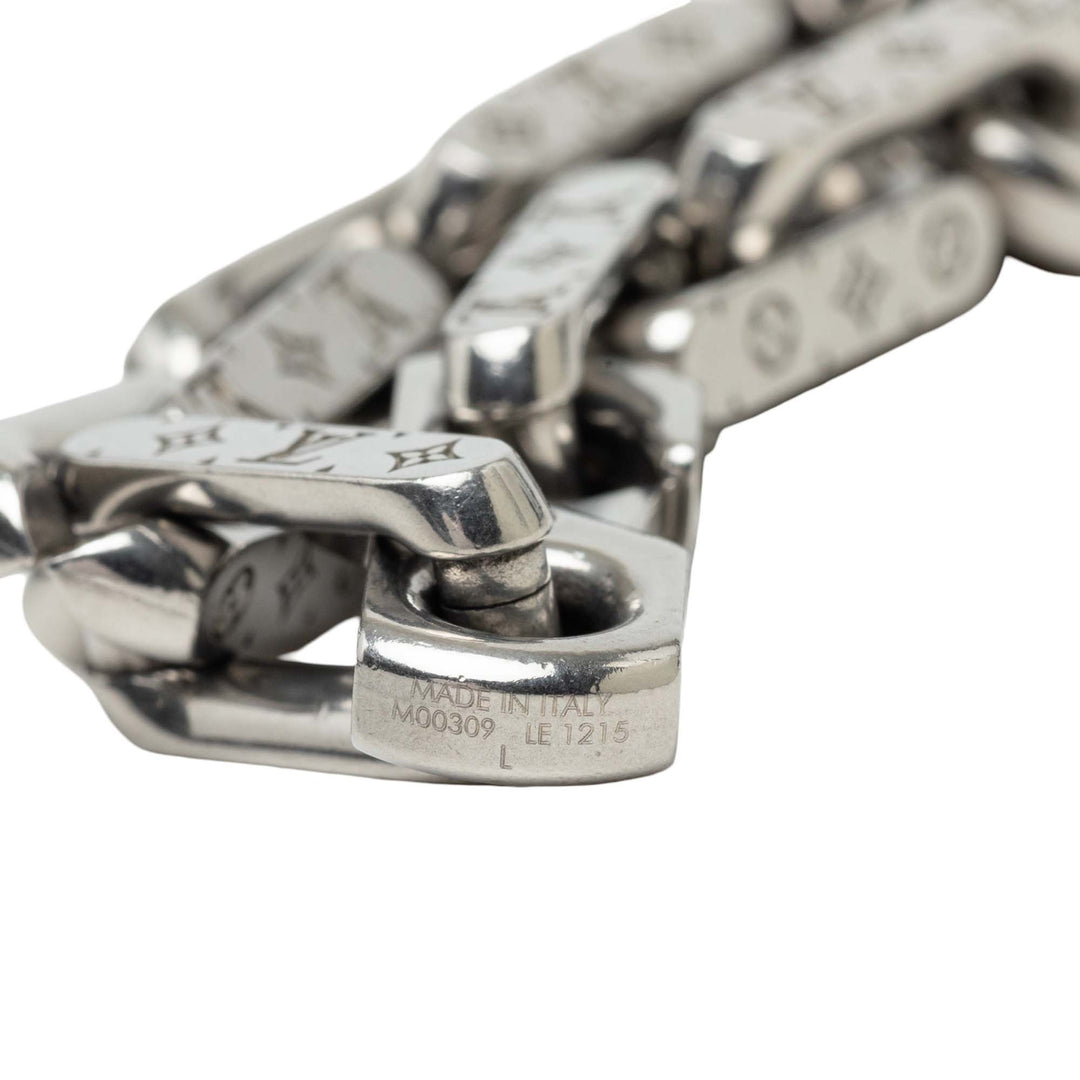 Louis Vuitton Stainless Steel Chaîne Bracelet L Monogram Argenté