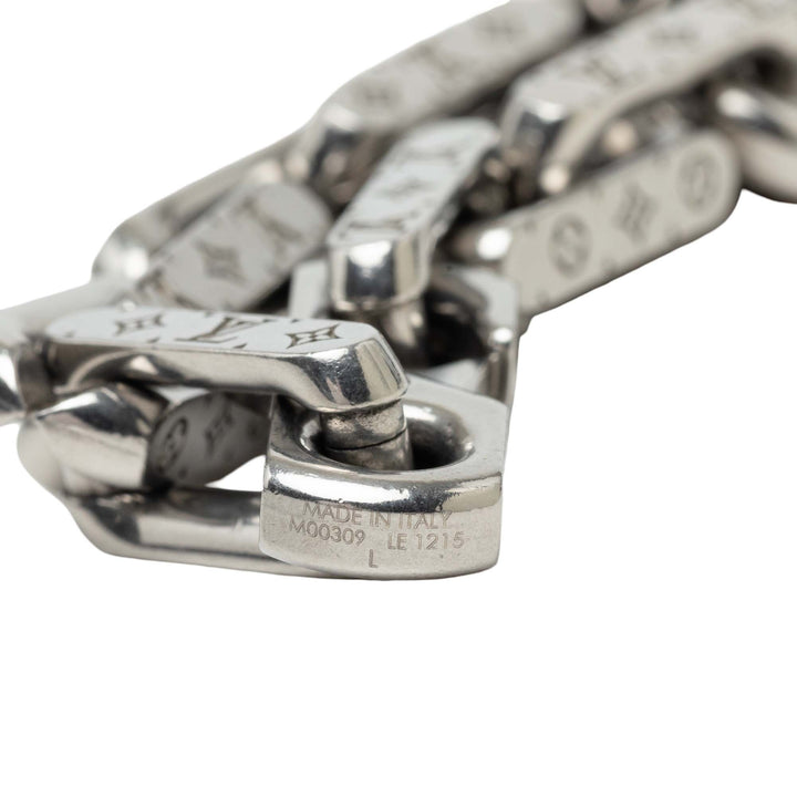 Louis Vuitton Stainless Steel Chaîne Bracelet L Monogram Argenté