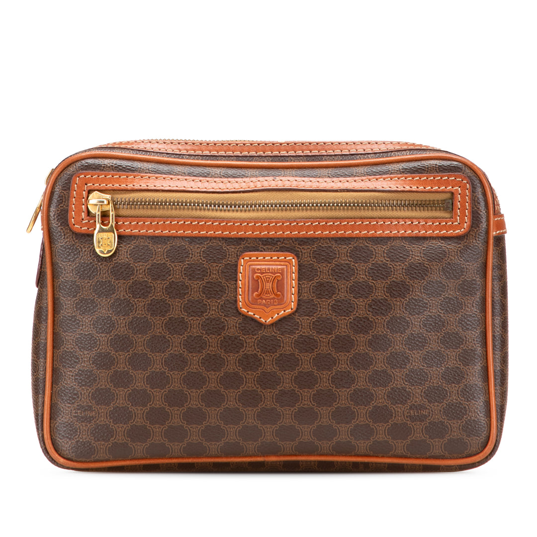 Macadam Coated Canvas Clutch Brown - Gaby Paris