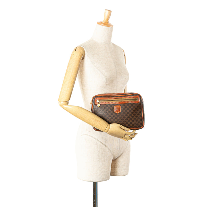 Macadam Coated Canvas Clutch Brown - Gaby Paris