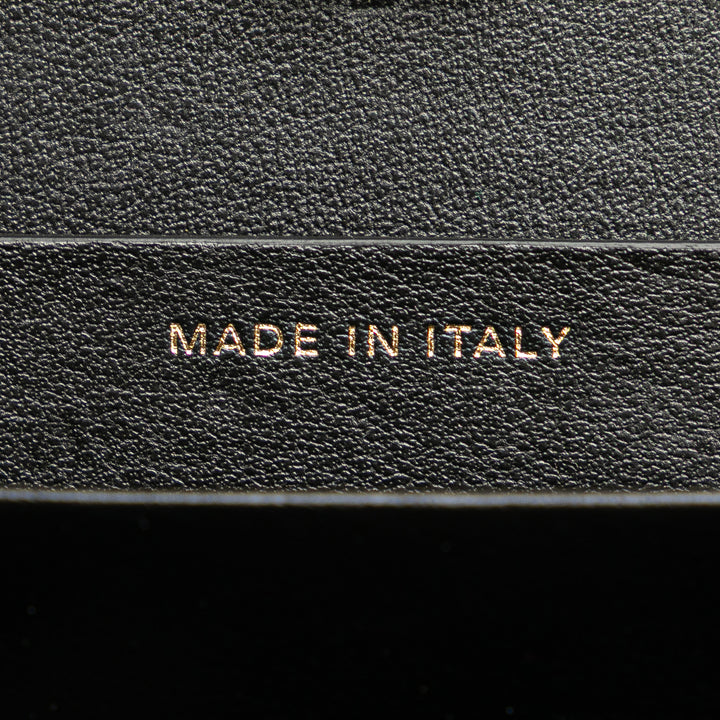 Small Glazed Goatskin Box With Chain Black - Gaby Paris