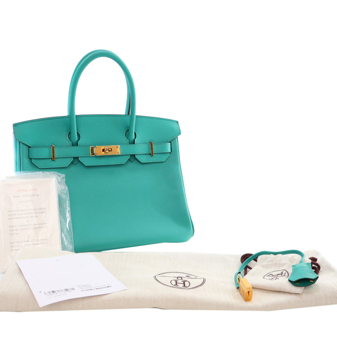 Epsom Birkin Retourne 30 Green - Gaby Paris