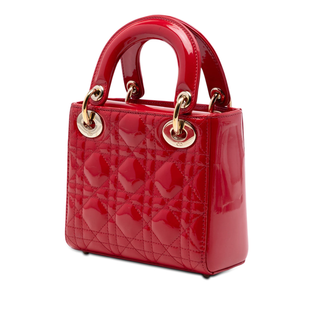 Dior Mini Cuir verni Cannage Lady Dior