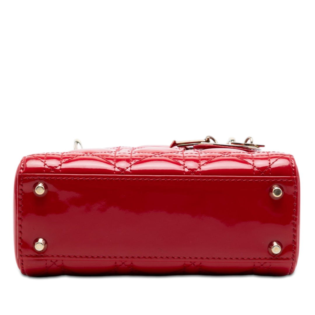Dior Mini Cuir verni Cannage Lady Dior