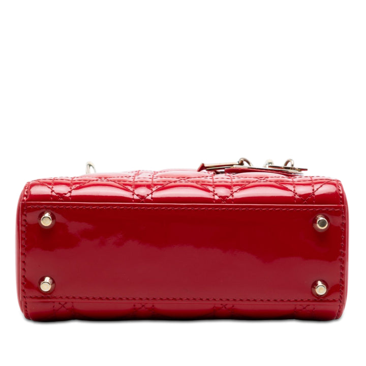 Dior Mini Cuir verni Cannage Lady Dior