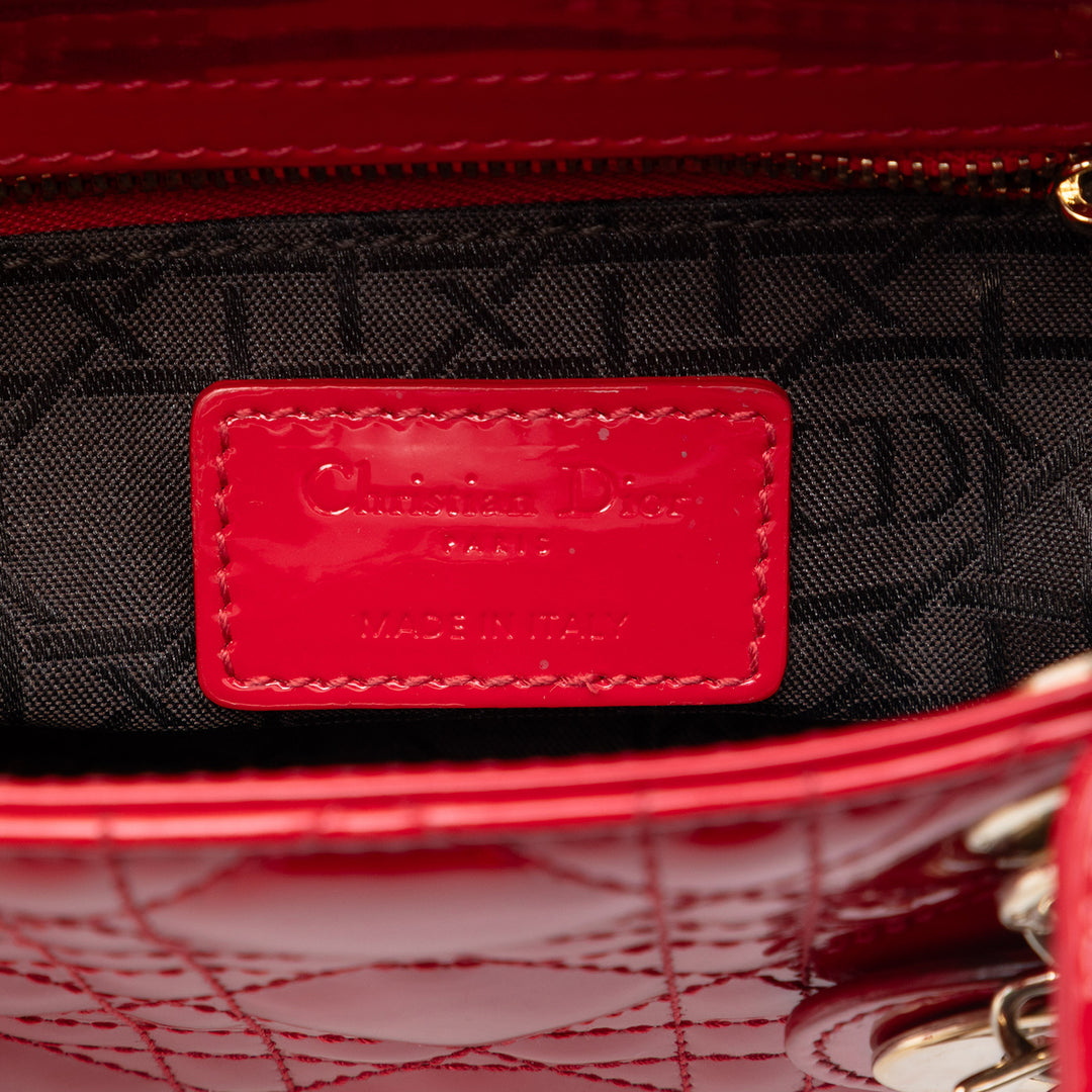Dior Mini Cuir verni Cannage Lady Dior
