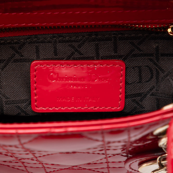 Dior Mini Cuir verni Cannage Lady Dior