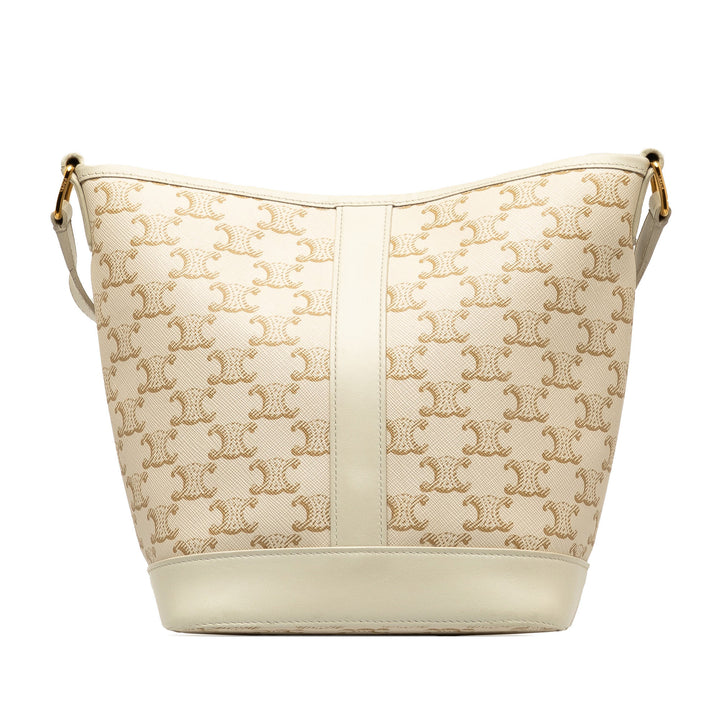 Small Triomphe Bucket Bag White - Gaby Paris