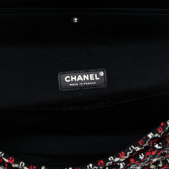 Chanel Medium Classic Sequinsed Tweed Double rabat Noir – GABY PARIS Authentique