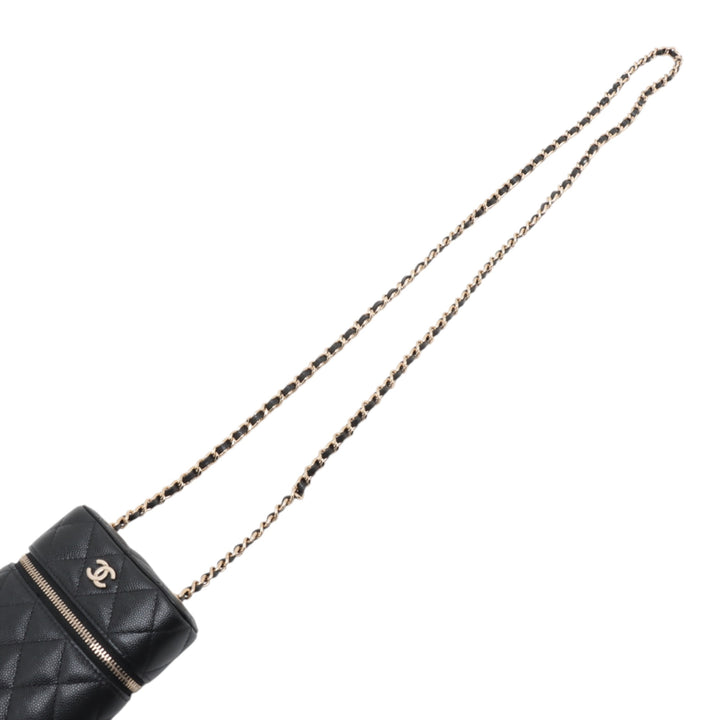 Chanel CC Matelassé Caviar Phone Holder avec chaîne