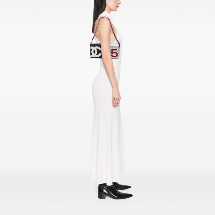 Chanel Multicolor Toile and Cuir No.5 Flap Bleu