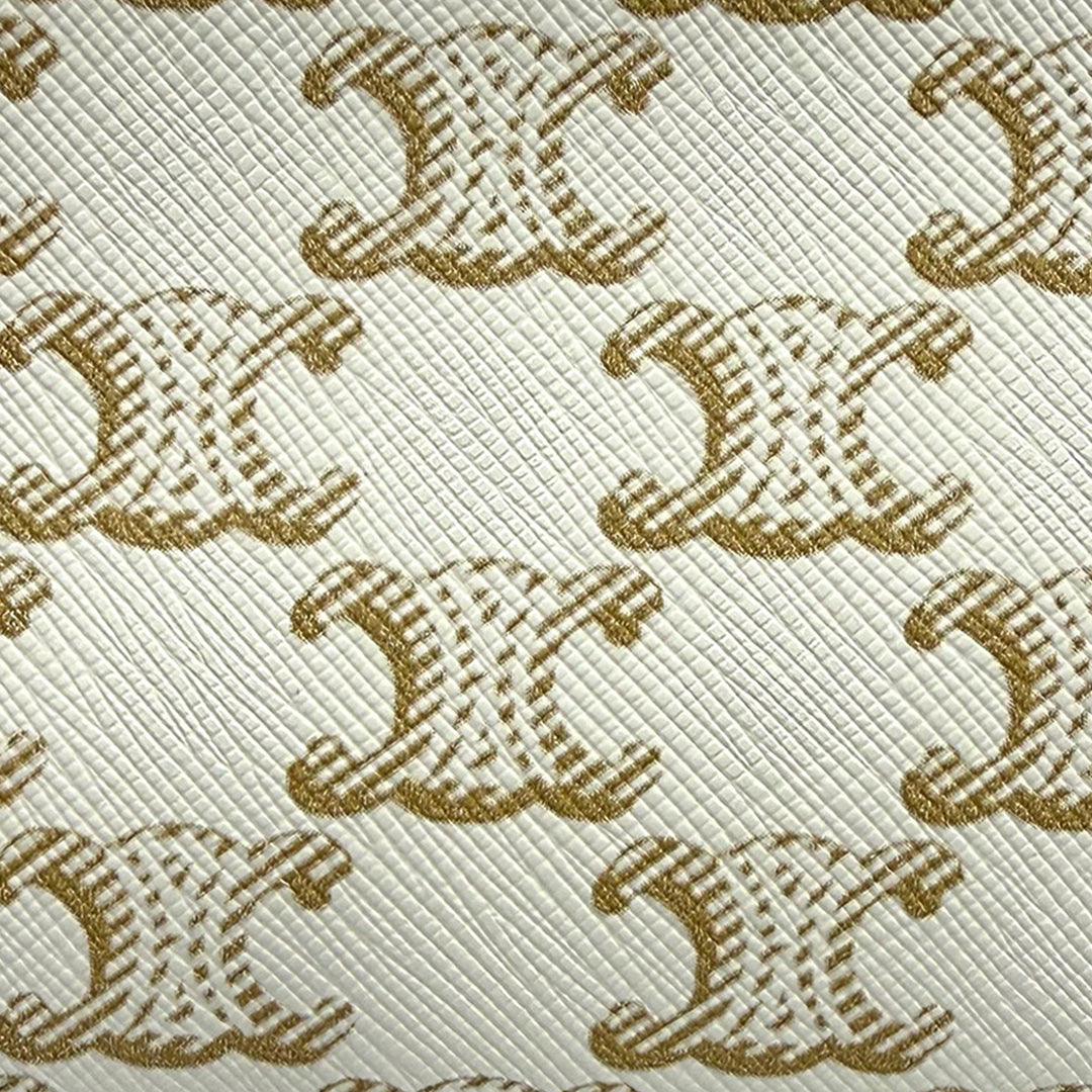 Triomphe Pochette avec chaîne Triomphe enduite Blanc