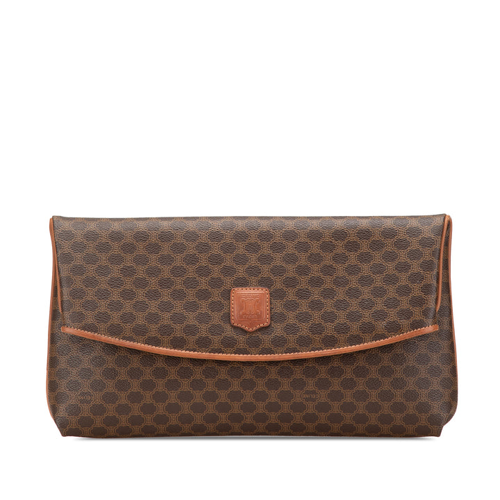 Macadam Coated Canvas Clutch Brown - Gaby Paris