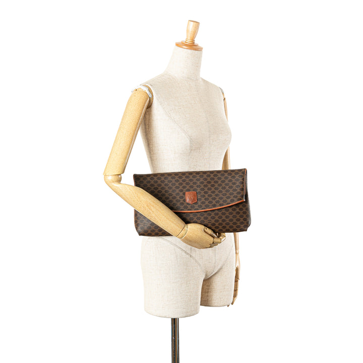Macadam Coated Canvas Clutch Brown - Gaby Paris