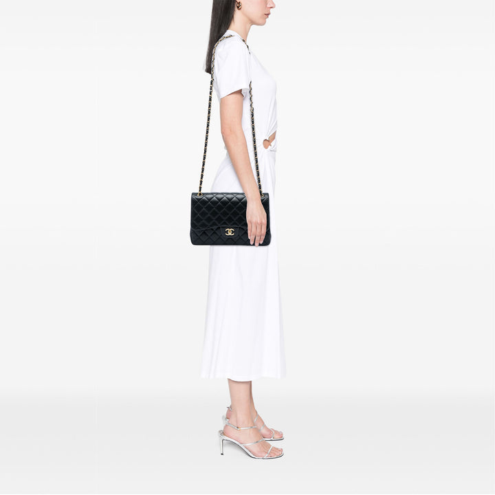 Chanel Classic Double rabat Jumbo Cuir d'agneau Noir – vue 5 – GABY PARIS