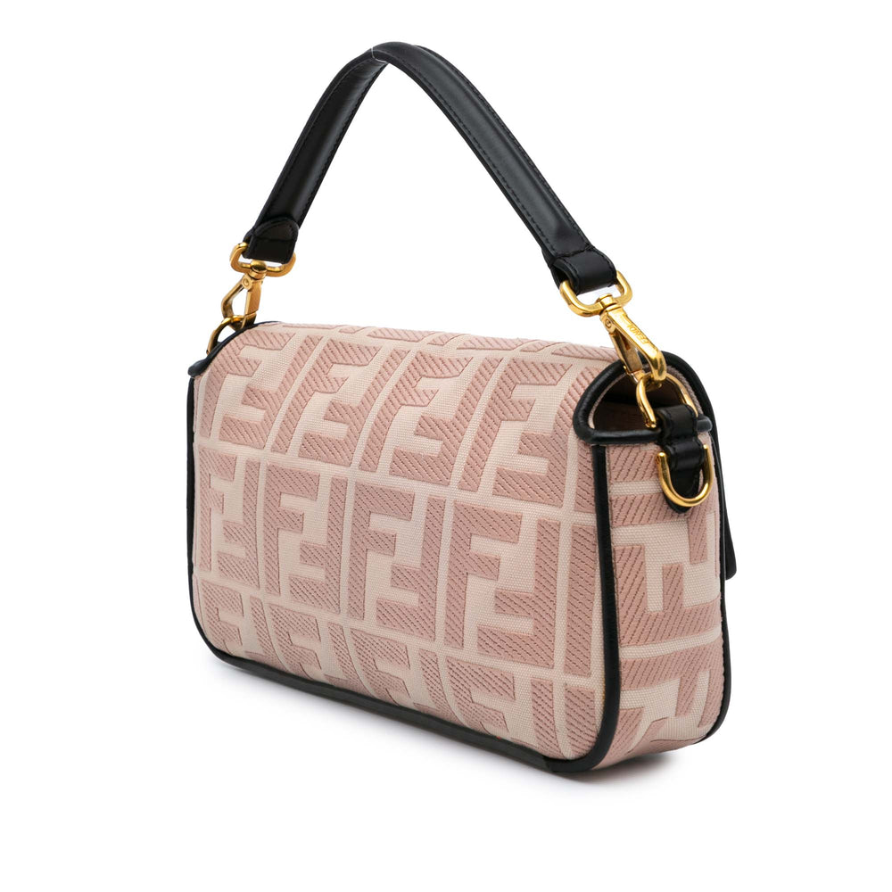 Zucca Embroidered Canvas Baguette Satchel Pink - Gaby Paris
