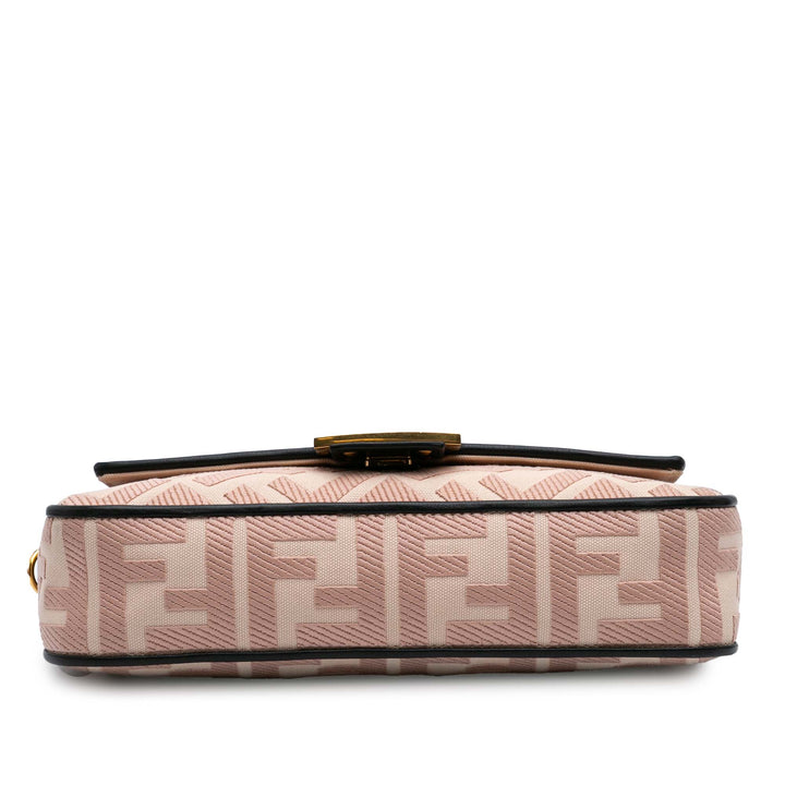 Zucca Embroidered Canvas Baguette Satchel Pink - Gaby Paris