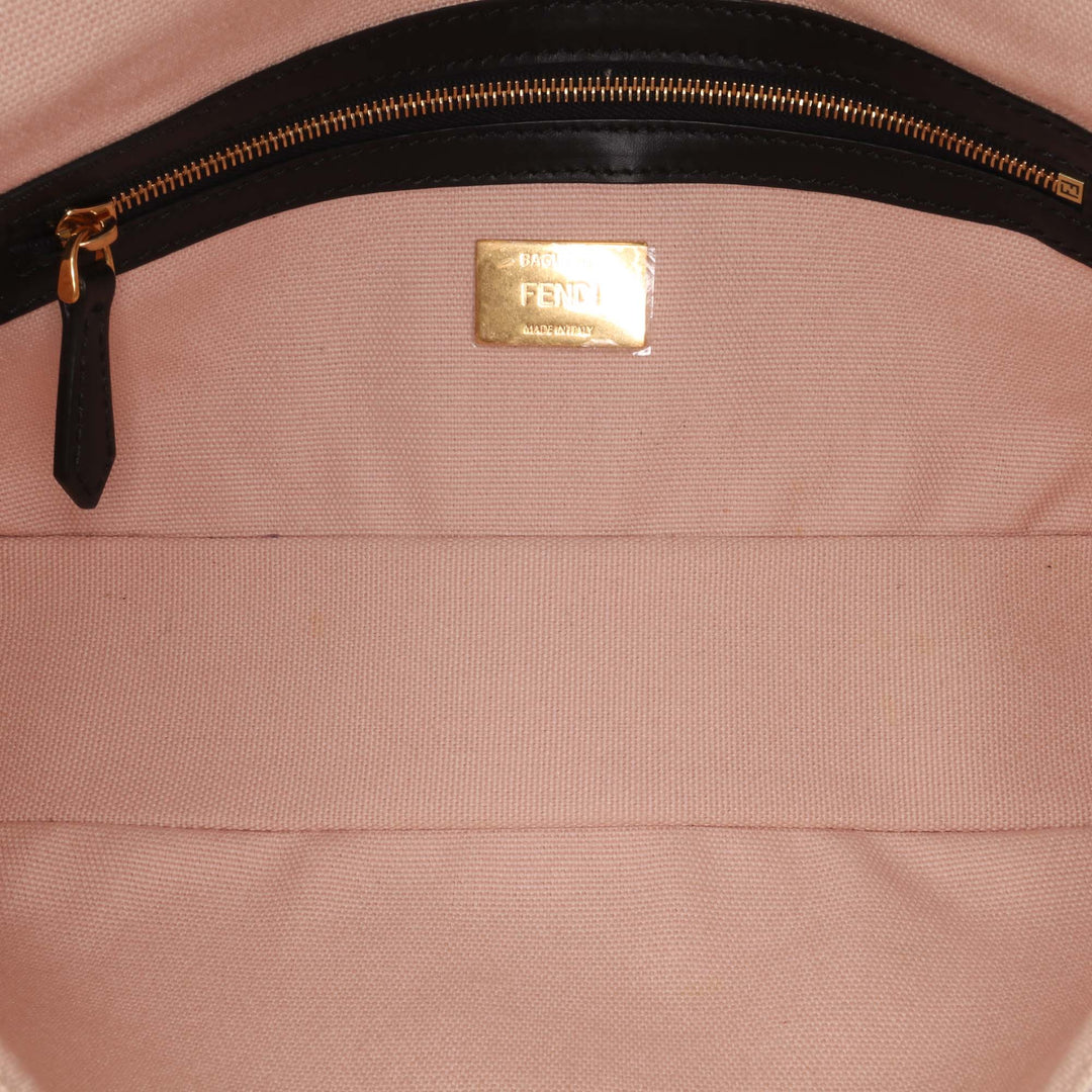 Zucca Embroidered Canvas Baguette Satchel Pink - Gaby Paris