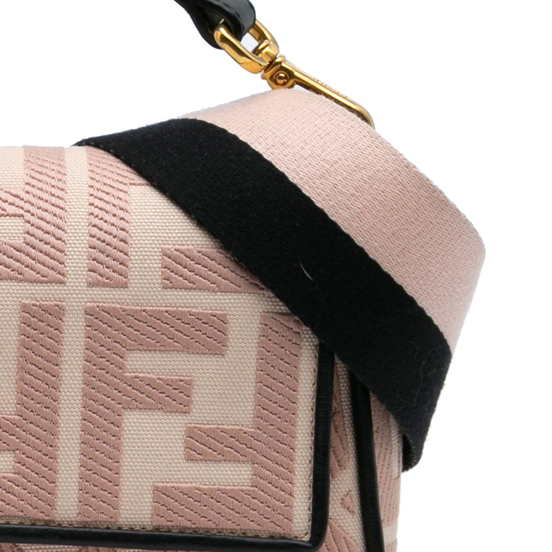 Zucca Embroidered Canvas Baguette Satchel Pink - Gaby Paris