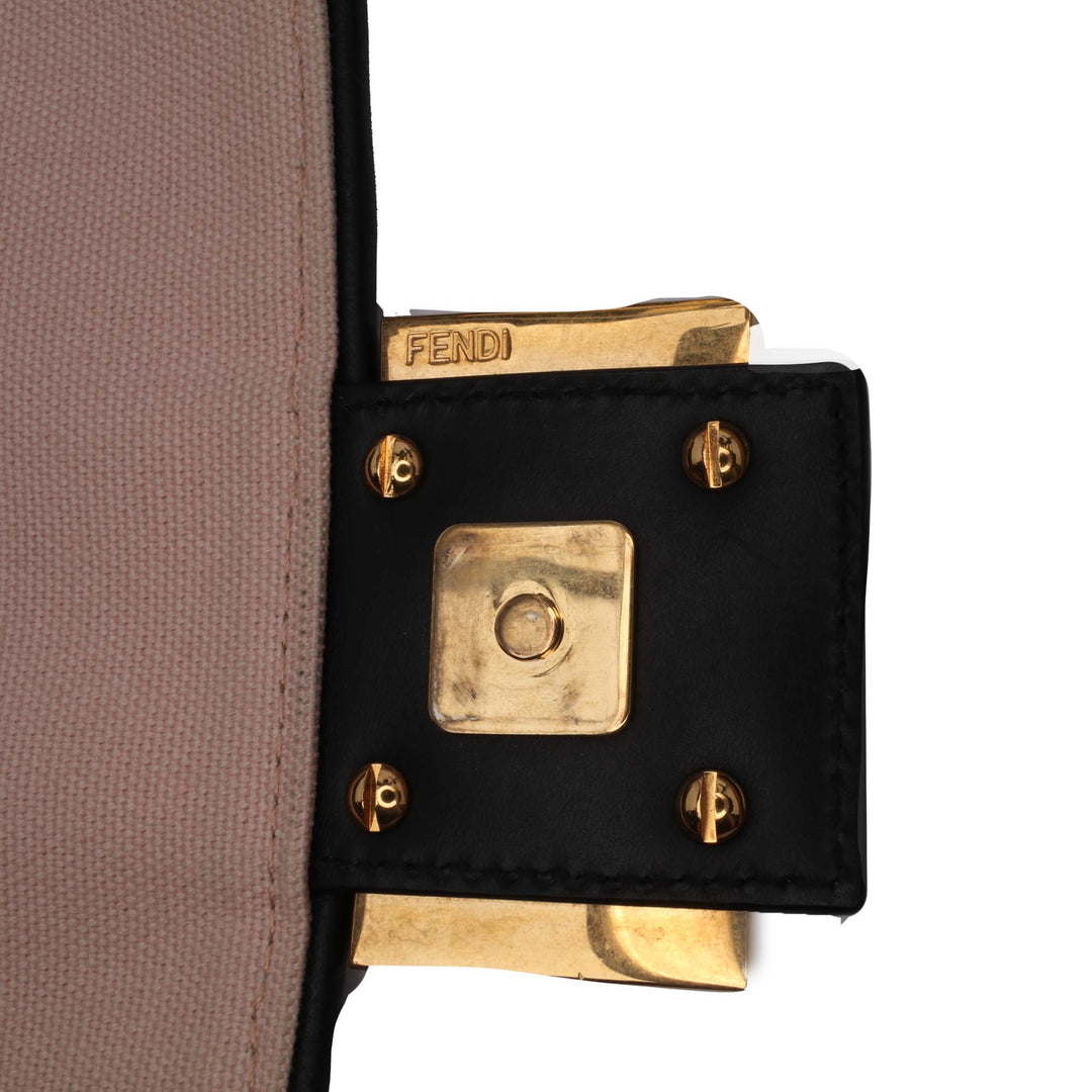 Zucca Embroidered Canvas Baguette Satchel Pink - Gaby Paris