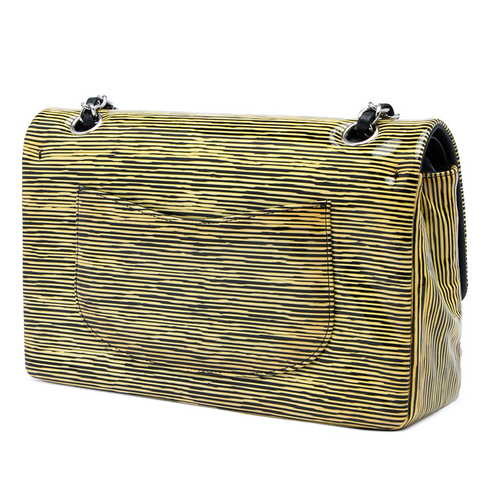 Chanel Classic Rayé Double rabat Moyen Jaune – vue 2 – GABY PARIS