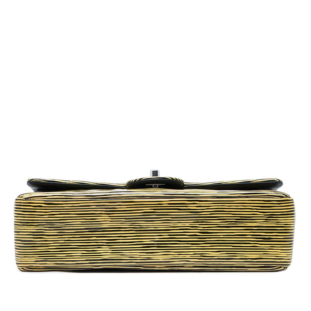 Chanel Classic Rayé Double rabat Moyen Jaune – vue 3 – GABY PARIS